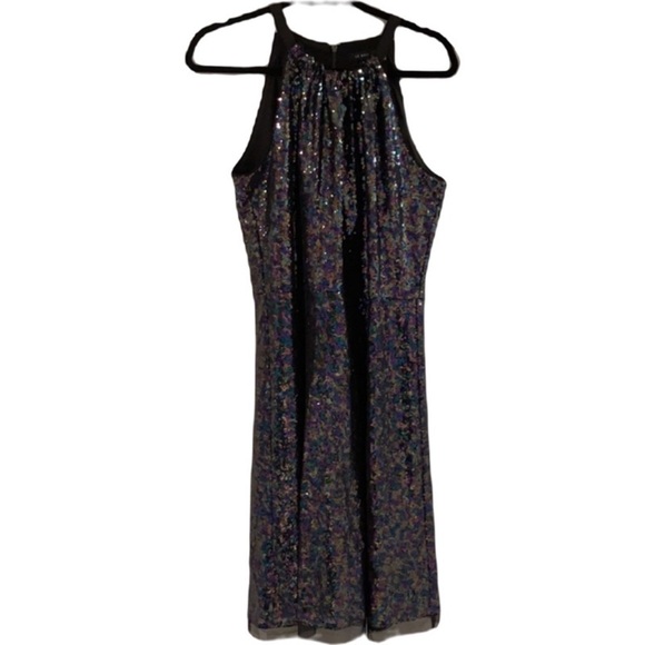 NWT Le Gali Roxane black sequined sleeveless halter party dress with back zipper - Picture 2 of 14